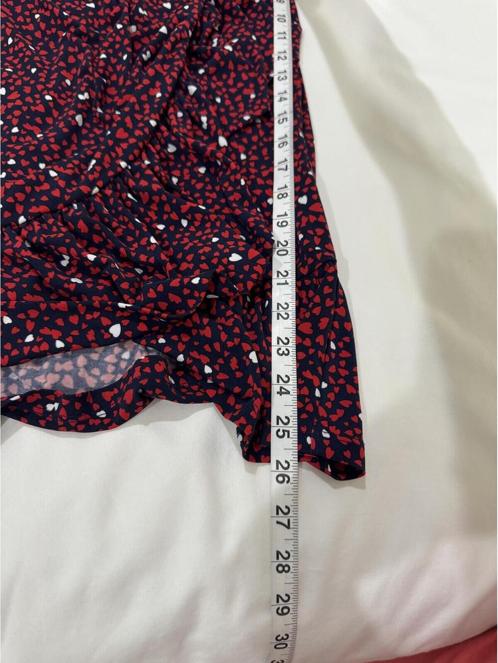 MICHAEL Michael Kors Heart Print Ruched Mini Dress Medium - Picture 9 of 9
